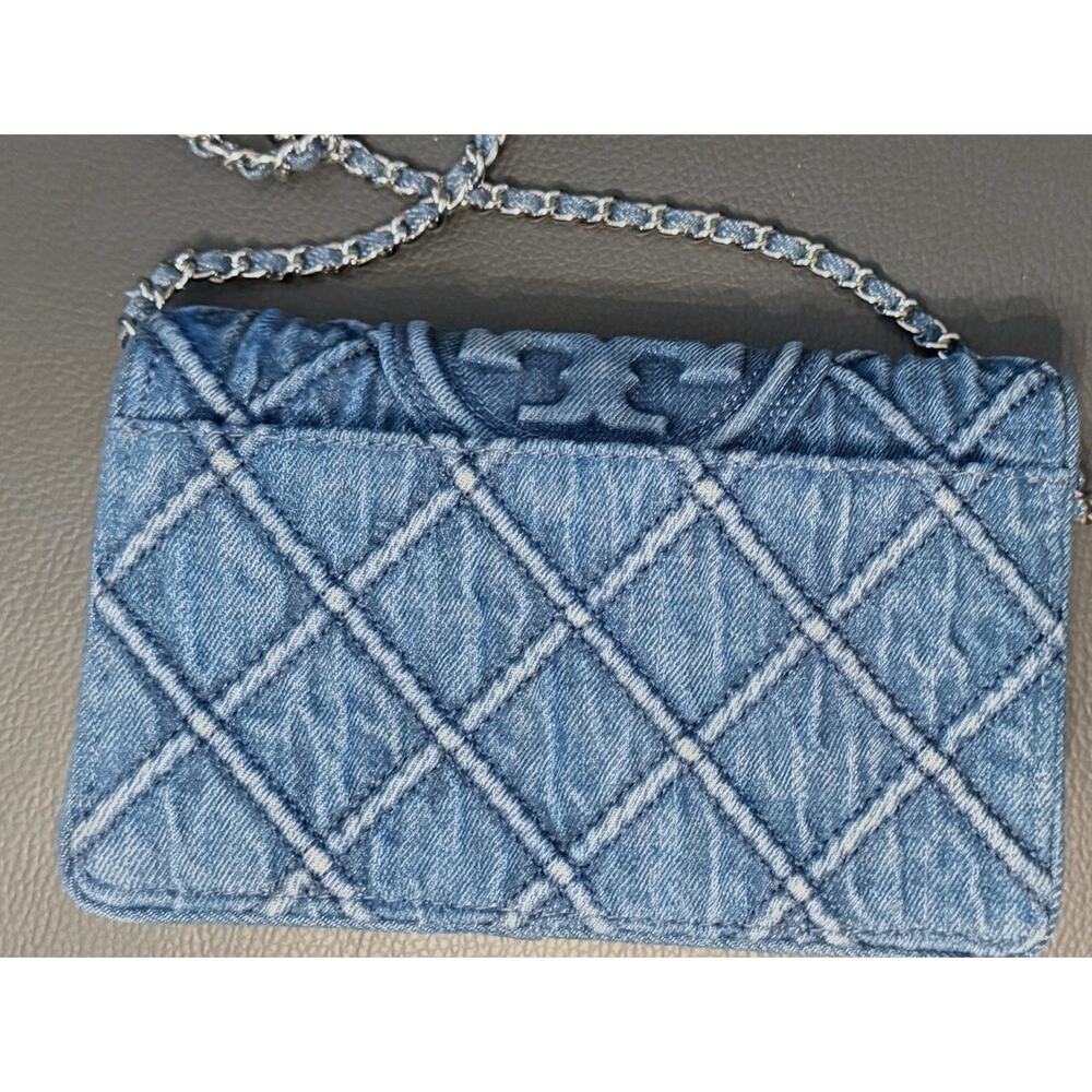 Tory Burch Fleming Denim Crossbody Bag - Picture 6 of 10